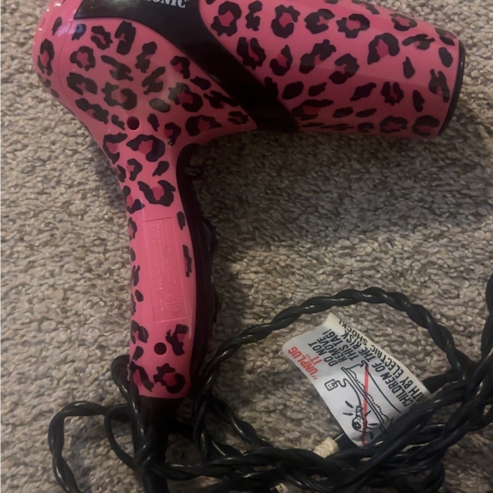 Panasonic Pink Leopard Print Hair Dryer